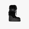 MOON BOOT BLACK CLASSIC FAUX FUR TRIM SNOW BOOTS,1408900015534217