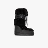Moon Boot Black Classic Faux Fur Trim Snow Boots In Black