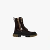 DOLCE & GABBANA BROWN COMBAT LEATHER BOOTS,CT0682AW68115537869