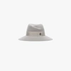 Maison Michel Virginie Grosgrain-trimmed Wool-felt Fedora In Grey