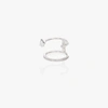 Repossi 18kt White Gold And Diamond Serti Sur Vide Ring In Silver