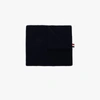 Thom Browne Navy Milano Stitch Merino Wool Scarf In Blue