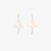 OSCAR DE LA RENTA WHITE IMPATIENS FLORAL DROP EARRINGS,P20J17215128621