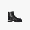 ANN DEMEULEMEESTER BLACK CHUNKY SOLE LEATHER ANKLE BOOTS,2002294239009815331976