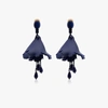 OSCAR DE LA RENTA BLUE IMPATIENS FLORAL DROP EARRINGS,P20J17315128626