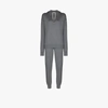 Olivia Von Halle Gia London Silk And Cashmere-blend Hoodie And Track Pants Set In Grey
