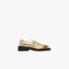 MARNI GOLD SNAKE EFFECT LEATHER LOAFERS,MOMS002304P376815467001