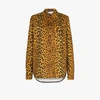 Kwaidan Editions Yellow Leopard Print Denim Shirt In Yellow