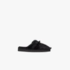 Suicoke Black Zavo Zeu Faux Fur Slippers In Black