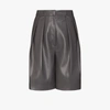LVIR PLEATED FAUX LEATHER SHORTS,LV20FPT1815355498