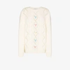 ALESSANDRA RICH EMBROIDERED POINTELLE KNIT SWEATER,FAB2239K259715335761