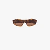 BALENCIAGA BROWN CUT RECTANGULAR SUNGLASSES,BB0106S15652933