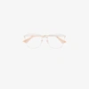 Gucci Gold Tone Fork Square Optical Glasses In Gold