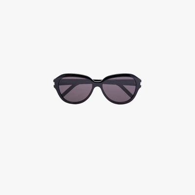 Saint Laurent Sl400 圆框太阳眼镜 In Black
