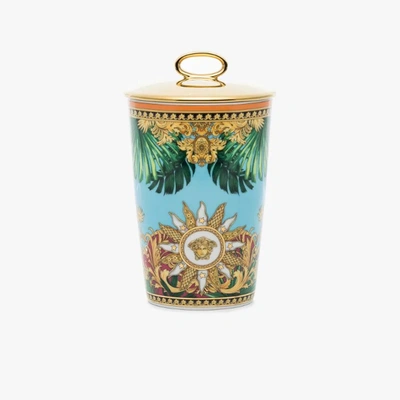 VERSACE BLUE JUNGLE PRINT CANDLE,144024037132486815483814