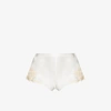 La Perla Maison Silk French Knickers In Weiss