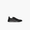 Ermenegildo Zegna Black Triple Stitch Leather Sneakers In Black