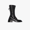 MARSÈLL BLACK LEATHER LACE-UP BOOTS,MW605611815335772