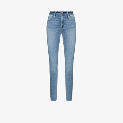 Frame High-waisted Skinny Jeans In Blue