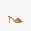 Bottega Veneta Brown Bv Rubber Lido 90 Leather Mules In Brown
