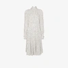 Christopher Kane White Gathered Polka Dot Midi Dress In White