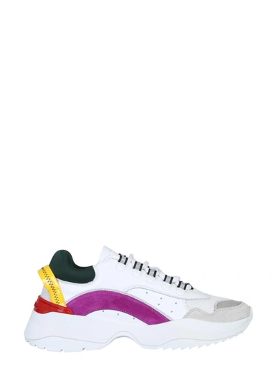 Dsquared2 White And Purple Woman D551 Sneakers