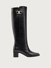 Ferragamo Gancini Knee-high Boots In Black