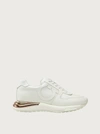 Ferragamo Brooklyn Gancio Leather Sneakers In White