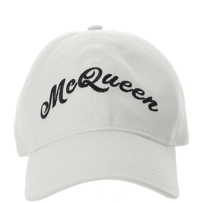 Alexander Mcqueen Logo Embroidered Baseball Hat In White,black
