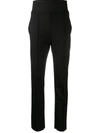 Alexandre Vauthier High Waist Grain De Poudre Skinny Pants In Black