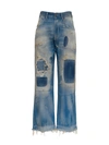 MAISON MARGIELA BAGGGY AND STRAIGHT JEANS WITH DESTROYED DETAILS AND PATCHES