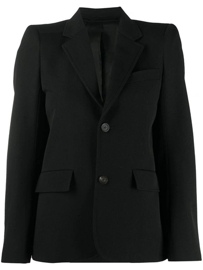 Balenciaga Ladies Black Black Single Breasted Jacket, Brand Size 36 In Black,tortoise