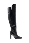 Max Mara Maxmara Beboot Boot Crocodile-print Black Leather In Black