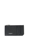SAINT LAURENT CARD HOLDER WITH ZIP AND LOGO