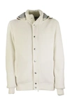 BRUNELLO CUCINELLI BRUNELLO CUCINELLI CASHMERE KNIT OUTERWEAR JACKET WITH DOWN QUILTING AND DETACHABLE HOOD