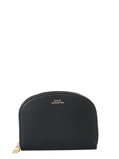 Apc Demi Lune Compact Wallet In Black