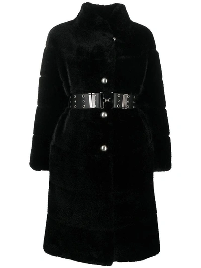 Ermanno Scervino Faux-fur Coat In Black