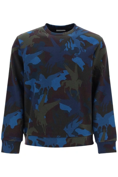 Etro Pegaso Sweatshirt In Blue,brown,green