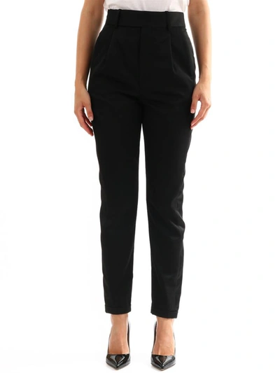 Saint Laurent High Waist Trousers In Black