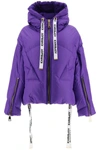 Khrisjoy Logo Drawstring Puffer Jacket In Violet