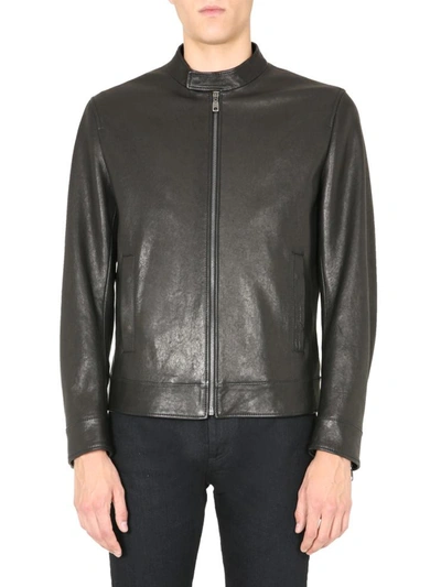 Dolce & Gabbana Dna Leather Jacket In Black