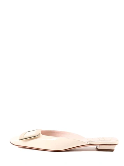 Roger Vivier 25mm Belle Vivier Patent Leather Mules In White