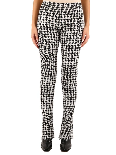 Off-white Houndstooth-print Trousers In Black
