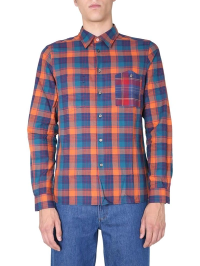 Ps By Paul Smith Ps Paul Smith Checked Buttoned Shirt In Orange