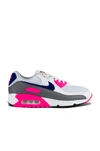 Nike Air Max 90 "laser Pink" Sneakers In White  Vast Grey  Concord  & Pink Blast
