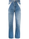 RE/DONE PANELLED STRAIGHT LEG JEANS