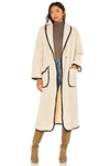 Free People Irresistible Teddy Faux Shearling Long Cardigan In Cream