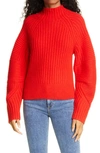 Rag & Bone Oakes Mock Neck Merino Wool Sweater In Battlered