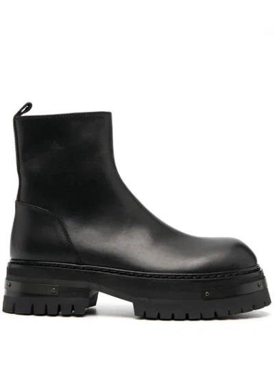 Ann Demeulemeester Tucson Nero Leather Boots In Black