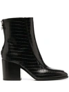 AEYDE LIDIA CROCODILE EFFECT LEATHER BOOTS